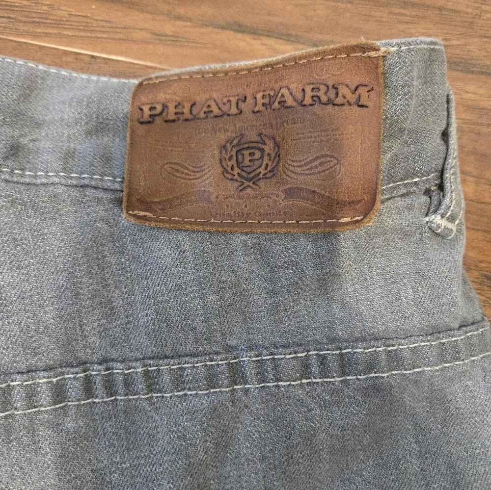 Vintage Phat Farm denim shorts mens size 40 baggy loose jorts - Picture 3 of 7